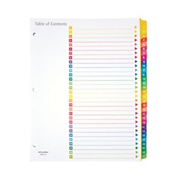 Office Depot - Folder Tabs - Table of Contents Customizable Index with Preprinted Numbered Tabs, Assorted Colors - 11.1" x 9.1" x 0.2" - Green