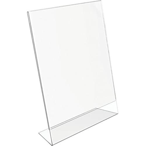 Office Depot Slanted Sign Holder, Vertical, 11in.H x 8 1/2in.W, Clear, 274457