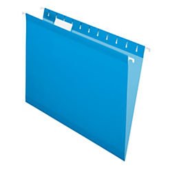 OfficeMax Hanging Folders, Letter Size, 1/5 Cut, Blue, 25/bx