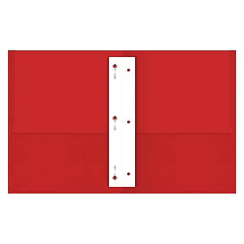 Office Depot® Brand Twin-Pocket Portfolios with Fasteners, Red, Pack of 10