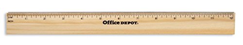 Office Depot Wood Metal-Edge Ruler, 12in., 55224