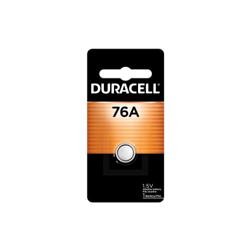 Duracell 76A 1.5V Alkaline Battery, 1 Count Pack, 76A 1.5 Volt Alkaline Battery, Long-Lasting for Medical Devices, Watches