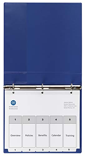 Avery 5 Tab Dividers for 3 Ring Binders, Customizable Table of Contents, Classic White Tabs, 1 Set (11130)