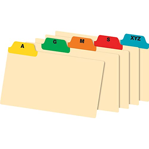 Office Depot® Brand A-Z Poly Index Card Guide Set, 3" x 5", Multicolor, Set of 25 Cards