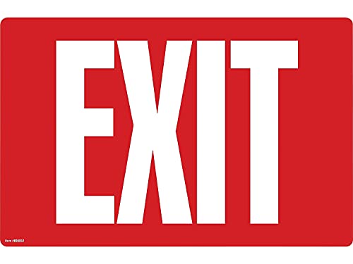 Cosco Glow in Dark Sign, EXIT, 8" x 12" (098052), red