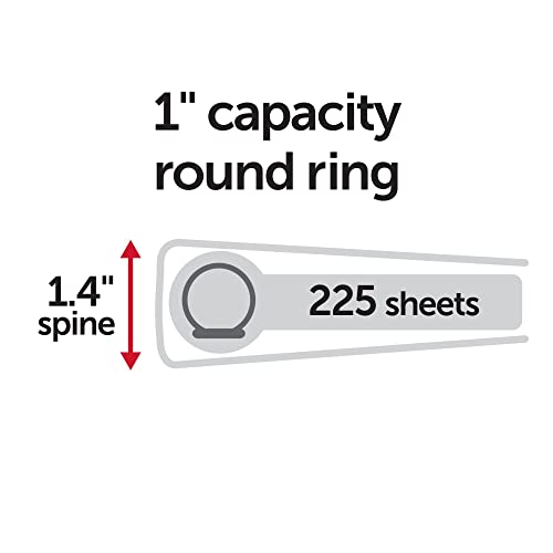 Office Depot Nonstick Round-Ring View Binder, 1in. Rings, 100% Recycled, White, OD02960