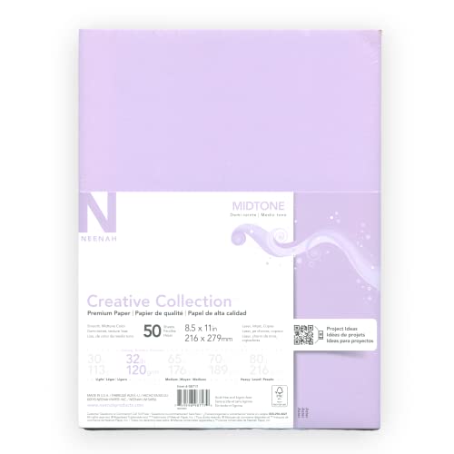 Neenah Creative Collection Midtone Specialty Paper, Letter Size (8 1/2" x 11"), Purple, Pack Of 50 Sheets