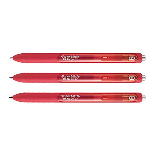 Paper Mate InkJoy Gel Pens, Medium Point, Red, 3 Count