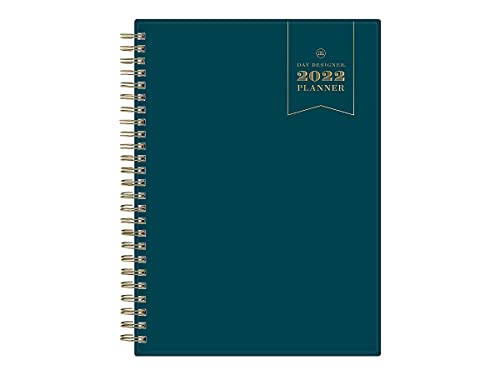 2022 Blue Sky Day Designer Peacock 5-Inch X 8-Inch Weekly & Monthly Planner, Dark Teal Blue (133654)