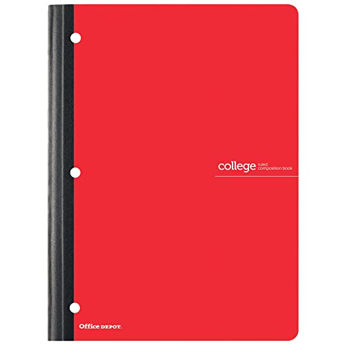 Office Depot® Brand Composition Book, 8-1/2" x 11", College Ruled, 80 Sheets, Red