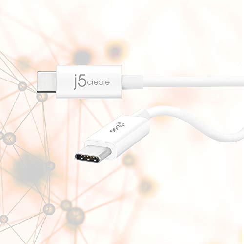 j5create USB Type C to USB Type C Charging and Data Transfer Cable 2.3ft | Supports Power Delivery 100W and USB 3.1 Gen2 SuperSpeed+ 10Gbps, Suitable for Laptop, Tablet, Phone, Charger (JUCX01)