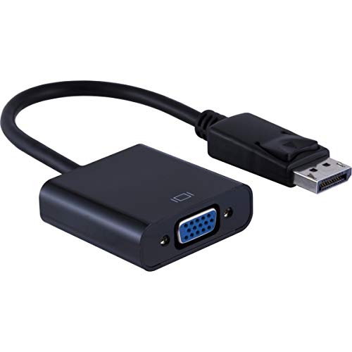 ATIVA DisplayPort to VGA Pigtail Adapter, 6", Black, 36543 Video Converter for Mixed Devices