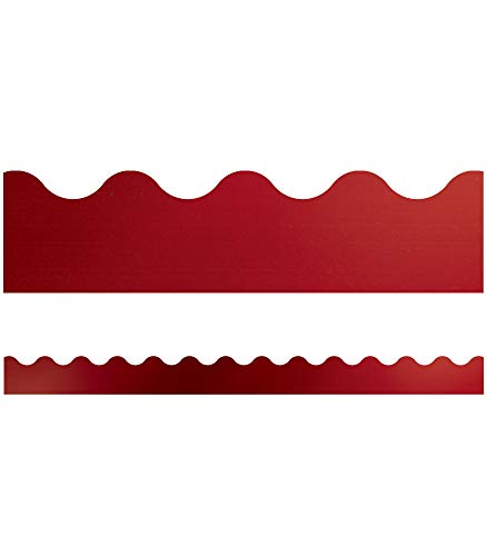 Carson Dellosa - Sparkle + Shine Cherry Foil Scalloped Borders, Classroom Décor, 13 Strips