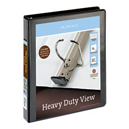 [IN]PLACE Heavy-Duty View Binders with EZ Comfort D-Ring 1", Black