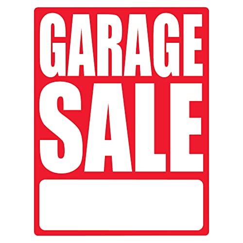 Cosco Sign Vinyl Decals, Garage Sale, 8 1/2" x 11", Pack Of 3 With Price Stickers