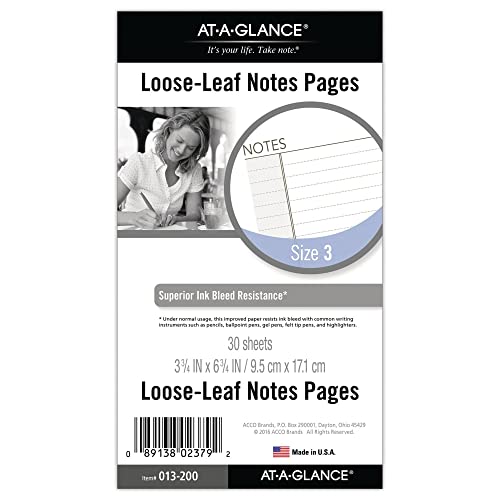 Day Runner Undated Planner Notes Refill, 3.75 x 6.75 Inches (013-200)