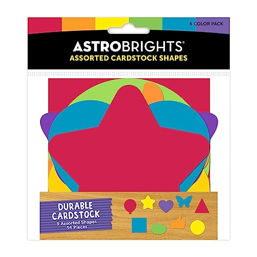 Astrobrights® Assorted Die Cut Shapes, Assorted, Set of 54 Shapes