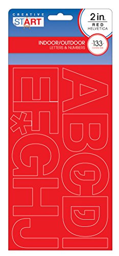 Creative Start Cosco Letters and Numbers 2" Helvetica Font 133 Characters, Red (098140)