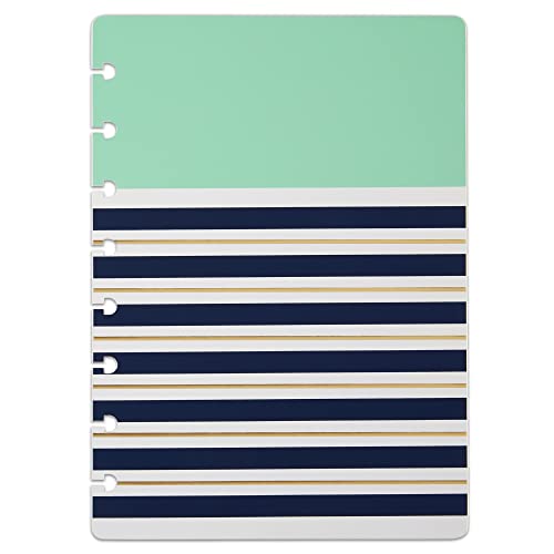 TUL® Discbound Notebook Covers, Junior Size, Mint Stripes, Pack of 2 Covers