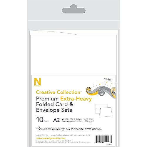 Neenah® Creative Collection™ Card And Envelope Set, A2, White, FSC® Certified, Set Of 10