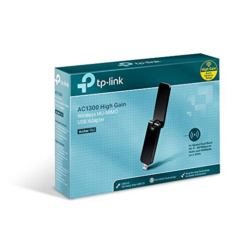 TP-Link |1300Mbps USB Wifi Adapter | Dual Band MU-MIMO Wireless Network Dongle with Foldable High Gain Antenna for PC | Works with Windows and Mac OS (Archer T4U V3