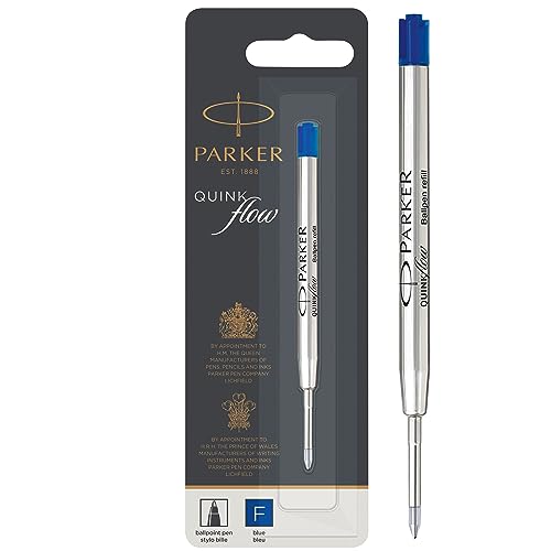 Parker QUINKflow Ballpoint Pen Ink Refill, Fine Tip, Blue