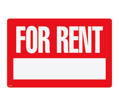 Cosco For Rent Large Plastic Sign Kit 8 x 12 With Vinyl Numbers