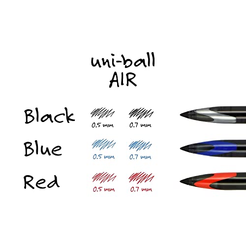 Uni-Ball 1927595 Air Rollerball Pen .7 Mm Assorted Ink 3/Pack