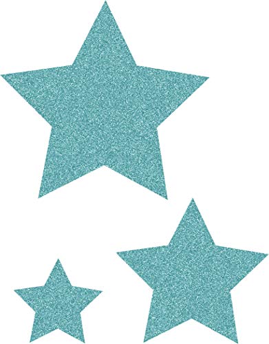 Teacher Created Resources® Ice Blue Glitz Stars Accents, Assorted Sizes, Pack of 30