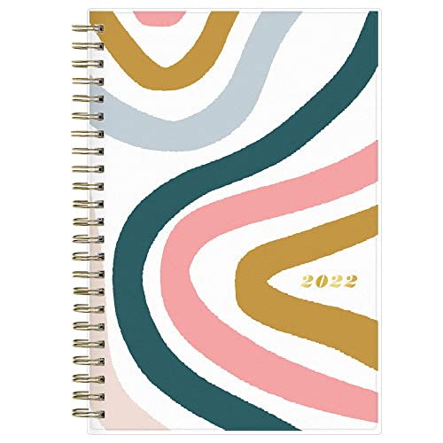 2022 Blue Sky 5 x 8-Inch Weekly & Monthly Planner, Brit + Co Rainbow Swirls, Multicolor (136014)