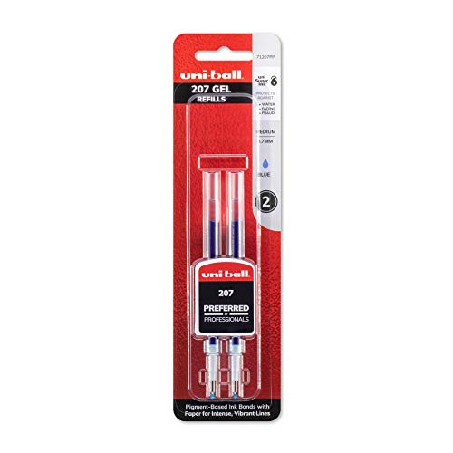 Uniball Signo 207 Gel Pen Refill 2 Pack, 0.7mm Medium Blue Pens, Gel Ink Pens | Office Supplies Sold by Uniball are Pens, Ballpoint Pen, Colored Pens, Gel Pens, Fine Point, Smooth Writing Pens