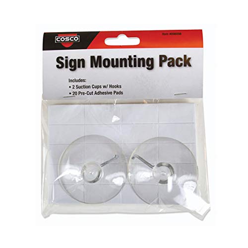 Cosco Sign Accessory Kit, 2 Suction Cups and 20 Adhesive Pads (098098)
