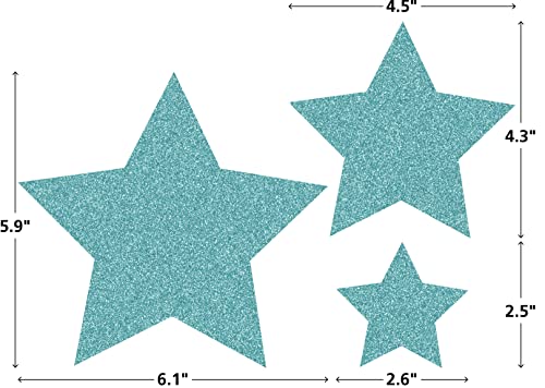 Teacher Created Resources® Ice Blue Glitz Stars Accents, Assorted Sizes, Pack of 30