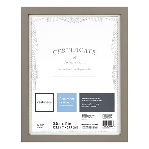 Realspace™ Muse Document Frame, 11"H x 13 1/2"W x 1"D, Silver/White