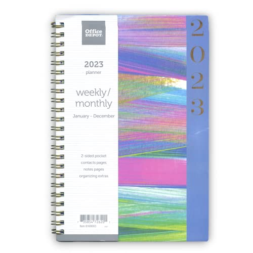 Office Depot 2023 Weekly/Monthly Planner, 5" x 8", Applied Rainbows Design, January-December, OD23-SPR-082