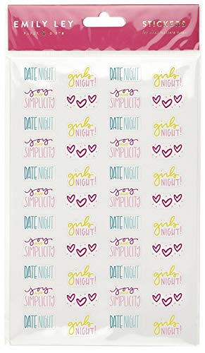 Emily Ley Simplified System Sticker Sheets, Phrase, 8 1/2" x 5 1/2", Multicolor, 44 Stickers Per Sheet, Pack of 6 Sheets