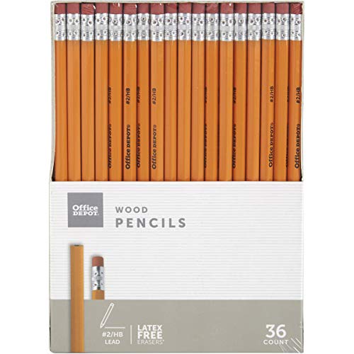 Office Depot Brand Basic Wood Pencils, 2 Medium Soft Lead, Pack of 36