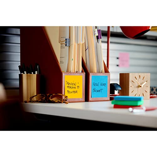 Post-it Super Sticky Notes, 3x3 in, 5 Pads, 2x the Sticking Power, Electric Yellow, Recyclable(654-5SSY)