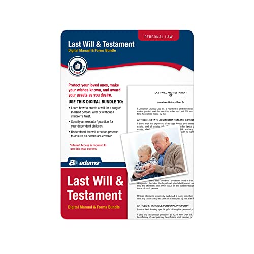 Adams Prepare A Last Will and Testament Software, CD Version includes e-Book (ALC602)