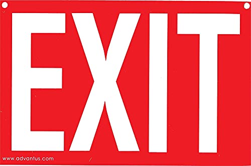 Cosco Glow in Dark Sign, EXIT, 8" x 12" (098052), red