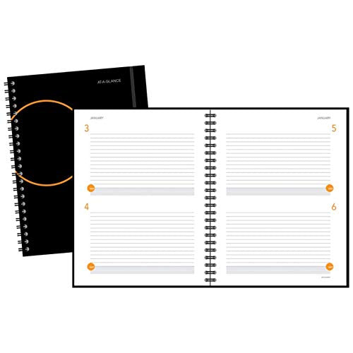 AT-A-GLANCE Plan.Write.Remember. 2-Days-Per-Page Planning Notebook, 8 3/8" x 11", Black