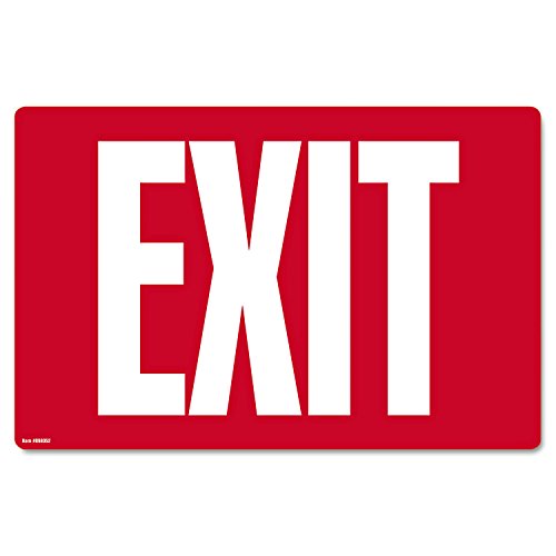 Cosco Glow in Dark Sign, EXIT, 8" x 12" (098052), red