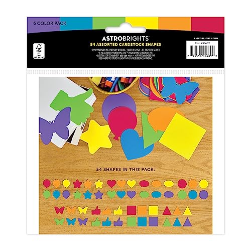 Astrobrights® Assorted Die Cut Shapes, Assorted, Set of 54 Shapes