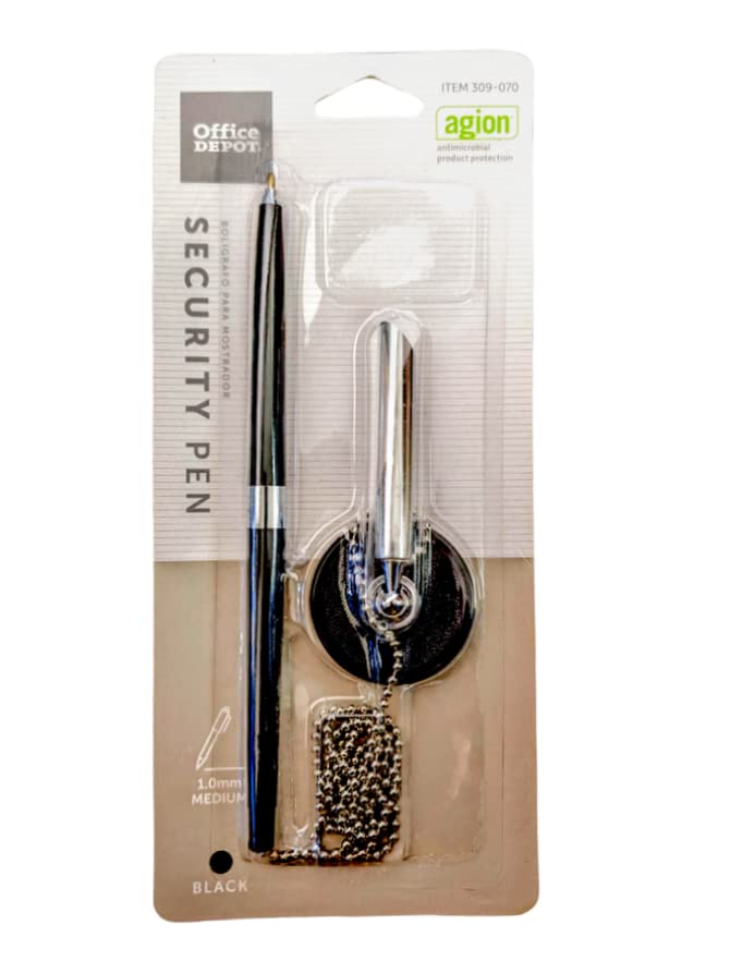 Office Depot Security Counter Pen, Medium Point, 1.0 mm, Black Base