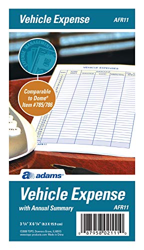 Vehicle Expense Journal, 3.25 x 6.25 Inches, White (AFR11)