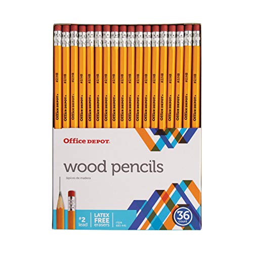 Office Depot Brand Basic Wood Pencils, 2 Medium Soft Lead, Pack of 36