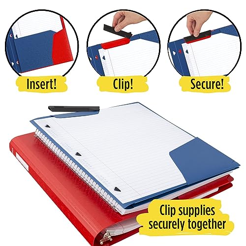 Five Star® Clip 'N Store 3-Ring Plastic Binder, 1" Rings, Fire Red