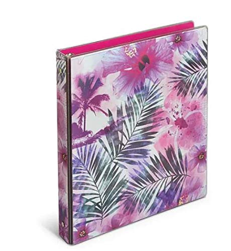 Office Depot Brand Fashion 3-Ring Binder, 1" Round Rings, Flowers and Palms, Set of 3 Binders