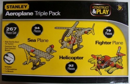 Stanley Construct & Play Aeroplane Triple Pack 267 Piece Set