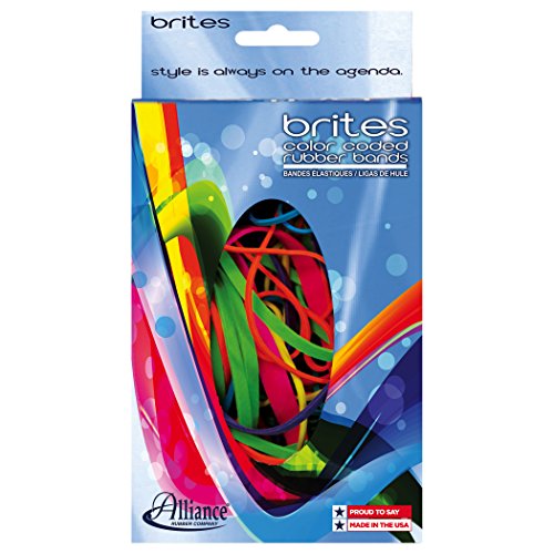 Alliance Rubber 07706 Non-Latex Brites File Bands, Colored Elastic Bands, 1.5 oz Pic Pac Dispenser (Assorted Bright Colors and Sizes)